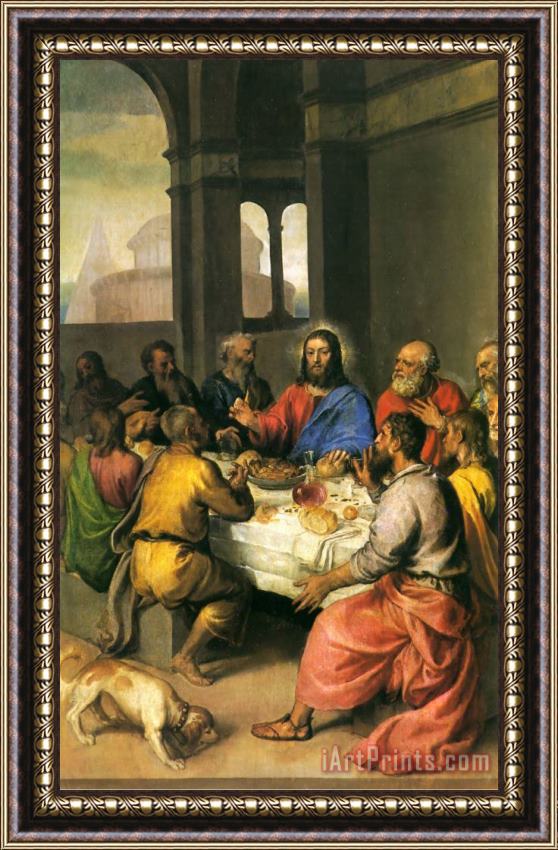Titian The Last Supper [detail] Framed Print